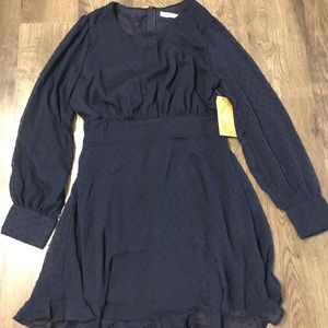 Navy Blue Eyelet Dress